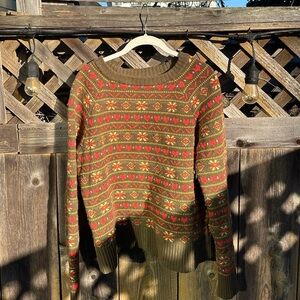 Toad&Co Brown and Red Knit Sweater